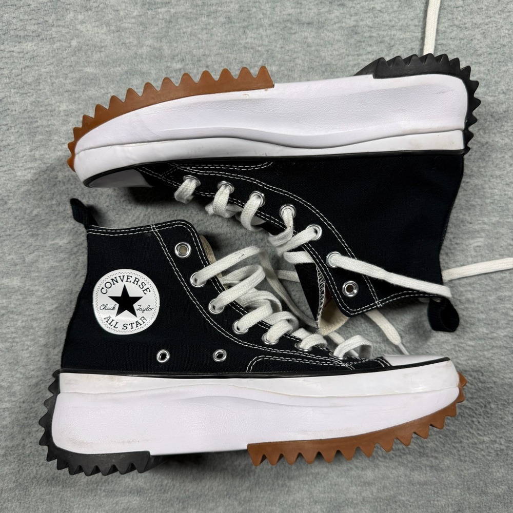 Converse Run Star Hike Platform Black Canvas Hi Top Womens 7 Mens 5.5 166800C